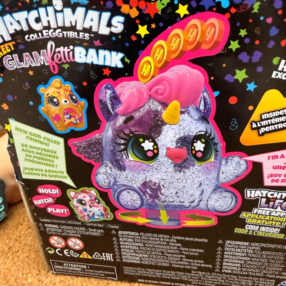 NEW Hatchimals CollEGGtibles Unikeet Glamfetti Exclusive Bank Collectible - Picture 5 of 12